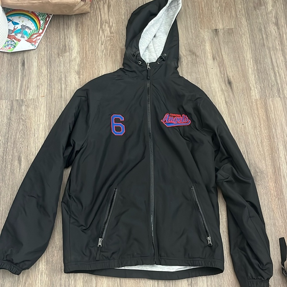 corona angels zip up hoodie embroidered with number 6 on the front